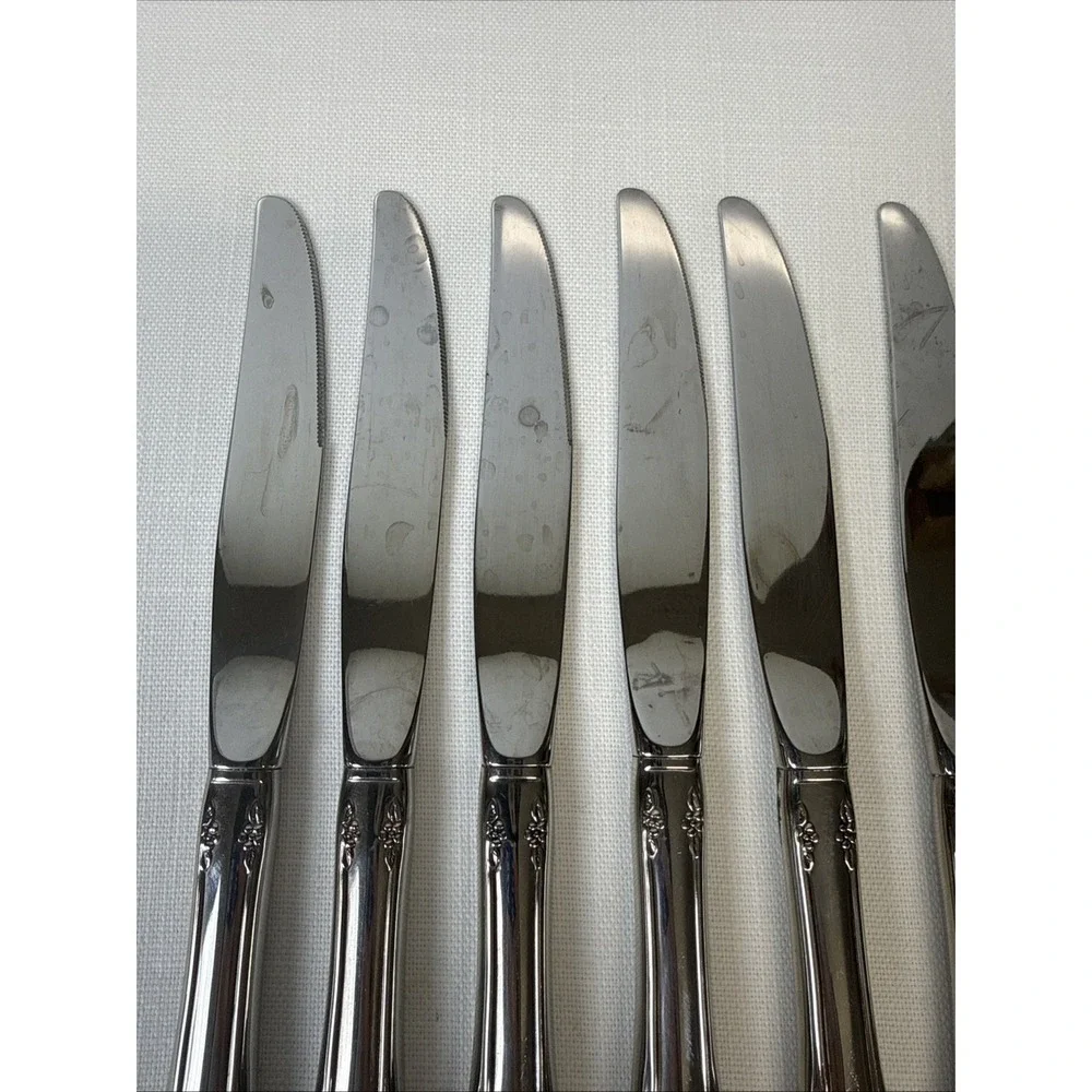 Oneida Mansfield Amadeus Dinner‎ Knives 8 Hollow Stainless Wm A Rogers Deluxe